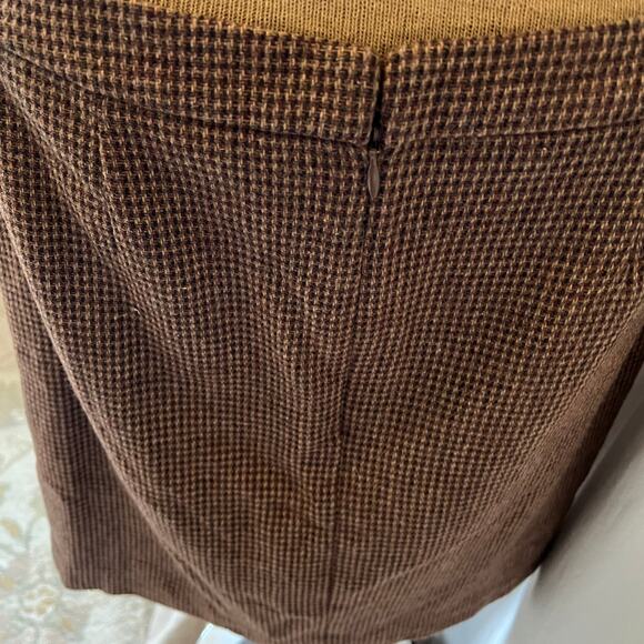 Banana Republic womens wool blend brown houndstooth mini skirt office siren corp - Picture 11 of 11